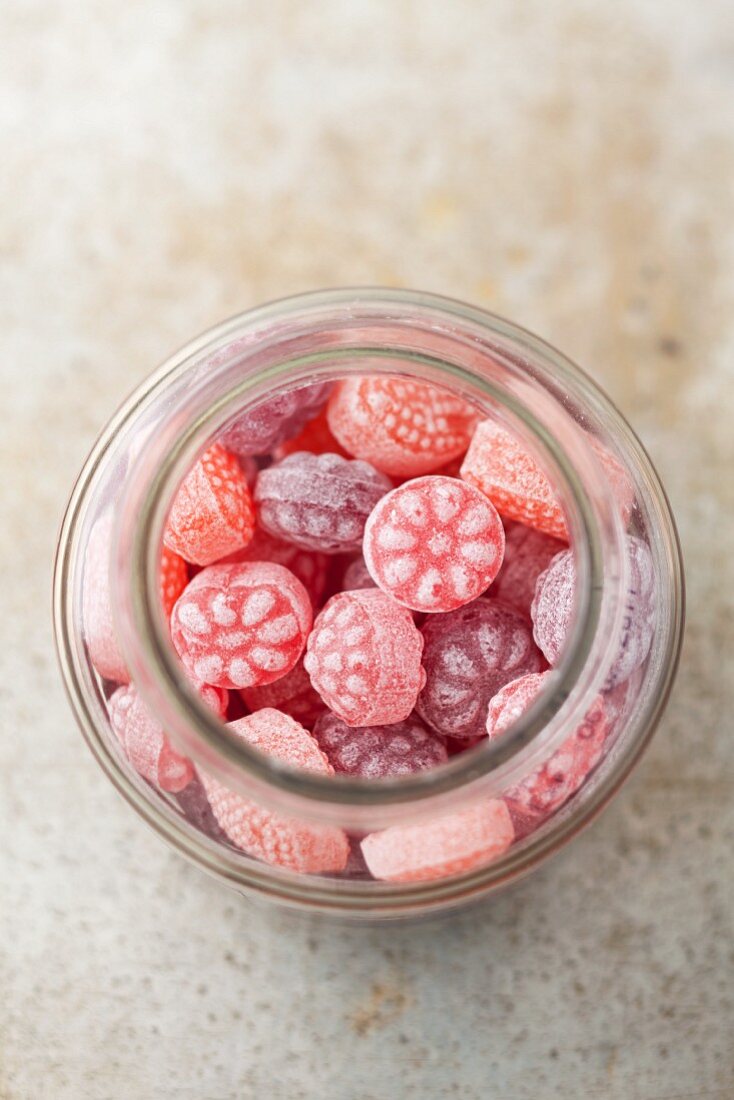 A jar of berry bonbons