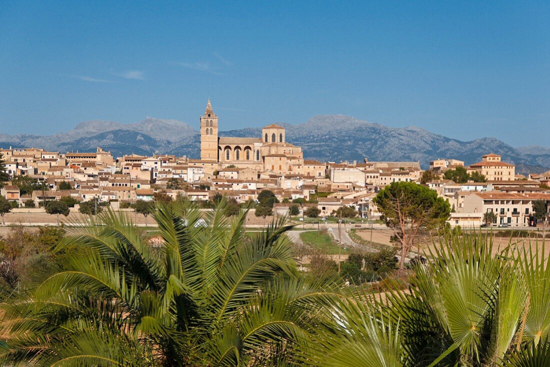 A beautiful view of the town of Sineu, Majorca