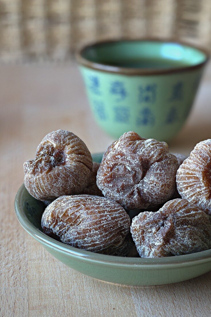 Candied jujbe as a snack with tea