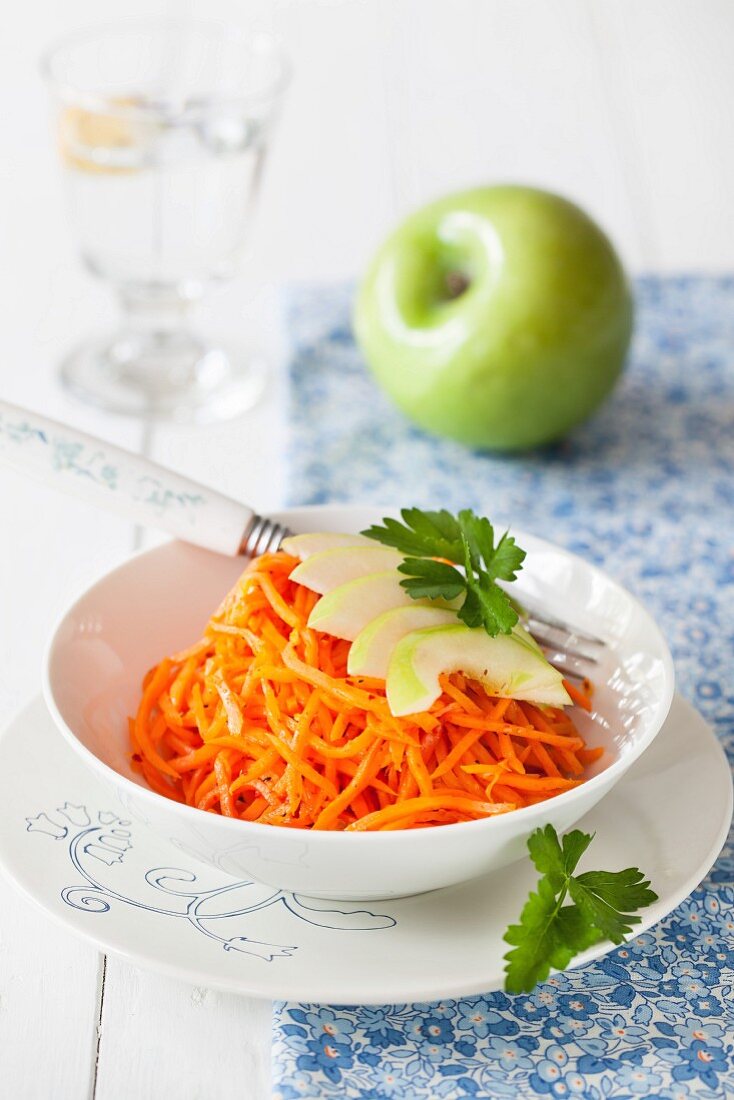 Carrot and apple salad with lime vinaigrette
