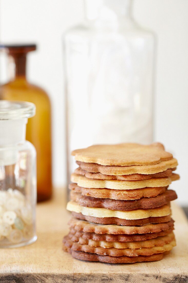 A stack of butter biscuits