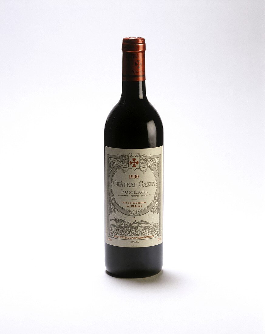 Klassische Bordeauxflasche: Rotwein des Château Gazin,Pomerol