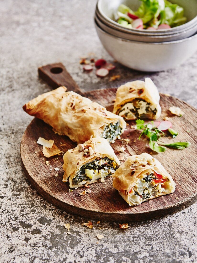 Chard strudel with sheep's cheese