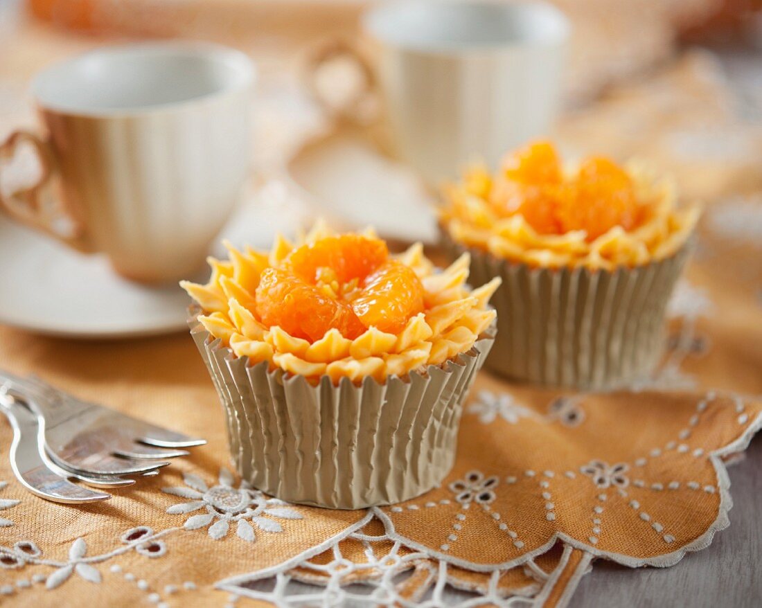 Cupcakes mit Mandarinenmarmelade