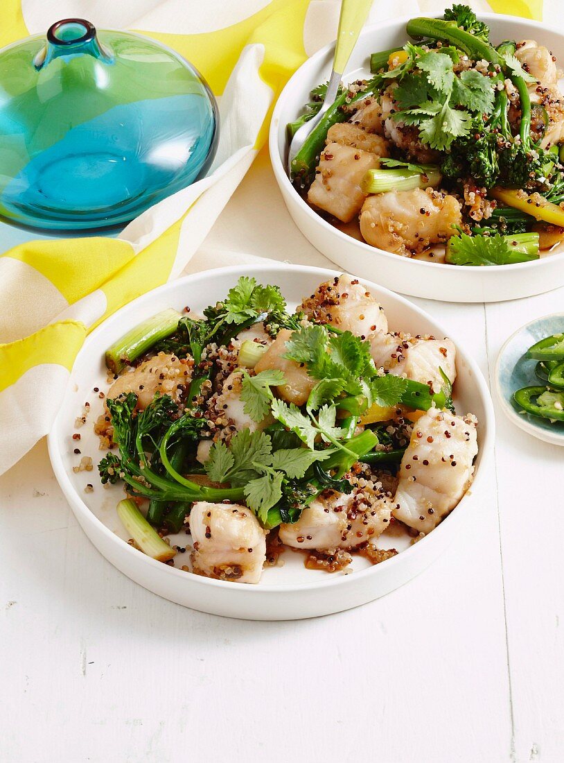 Fish stew with chilli and quinoa