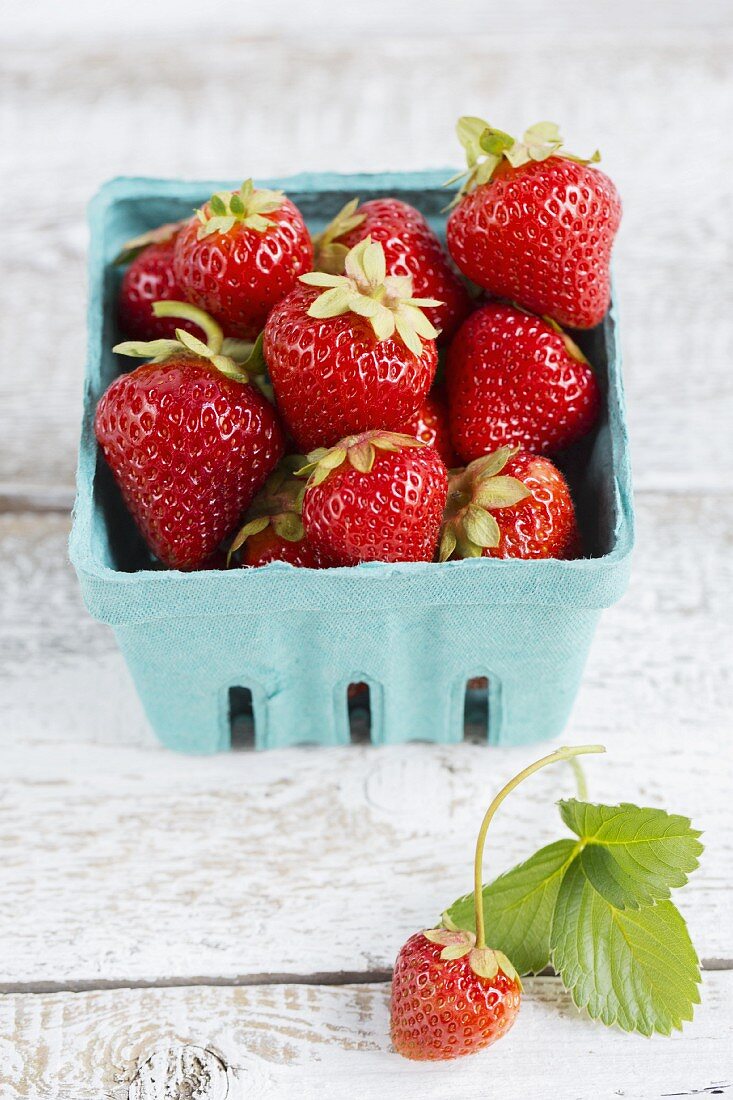 Strawberries in a paper dish