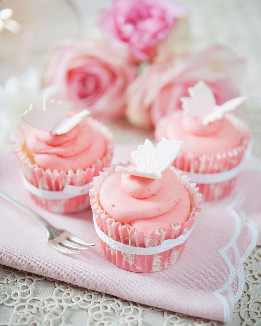 Erdbeersahne-Cupcakes