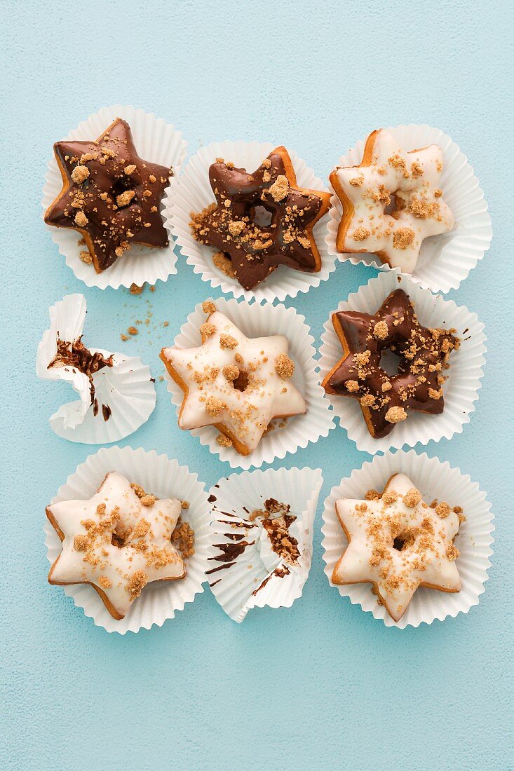 Star-shaped doughnuts for Christmas