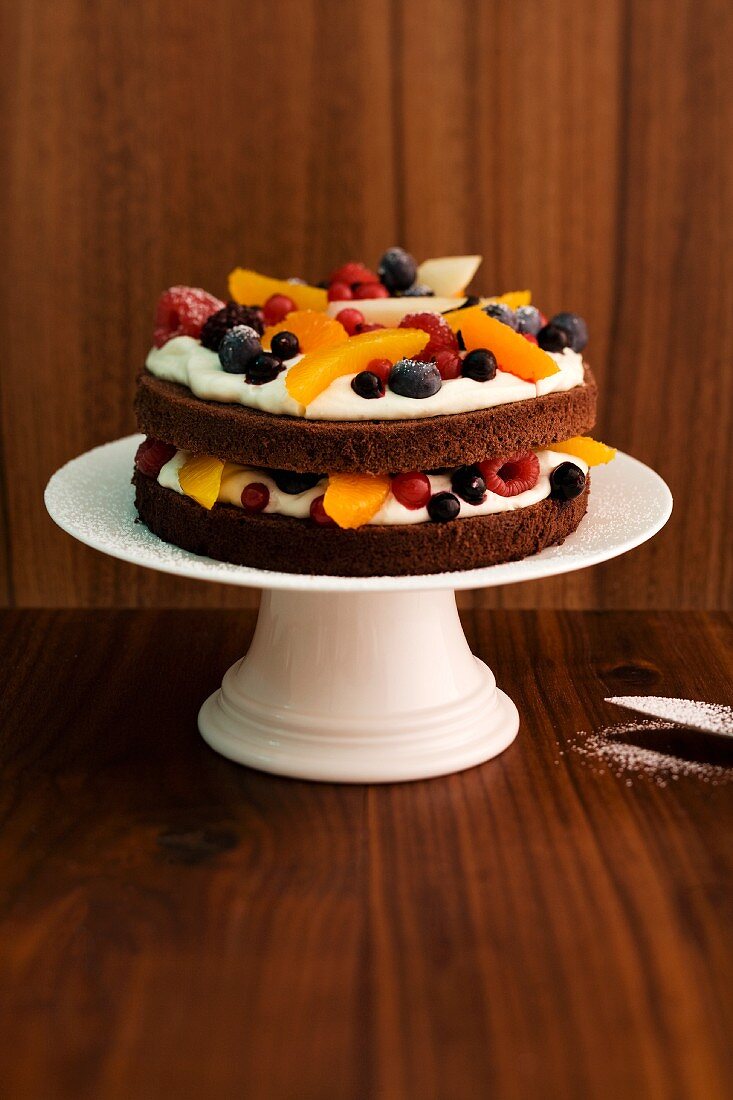 A Christmas cakes with rum-soaked fruits