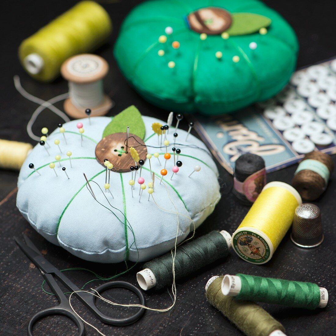 Homemade pin cushions