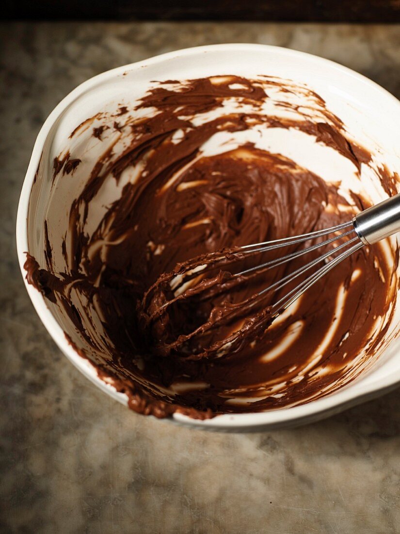 Chocolate mousse in a bowl