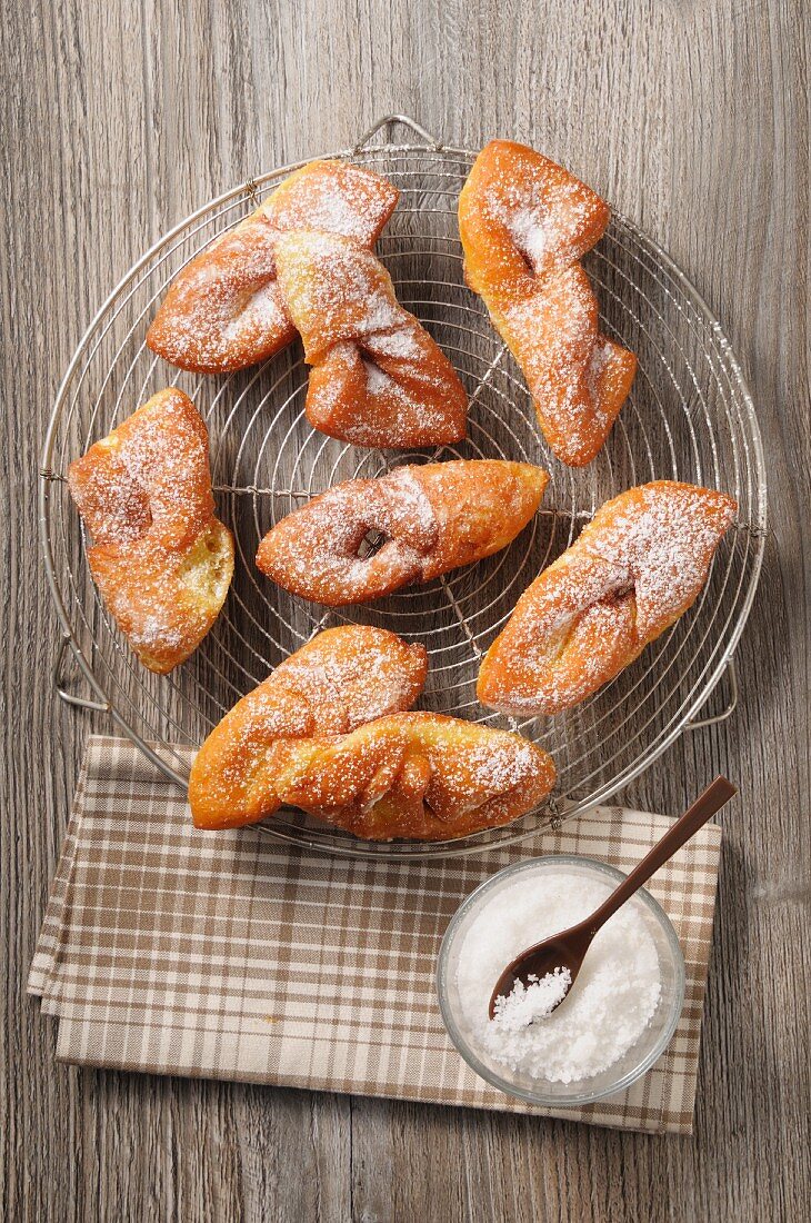 Plate of Fried Dough with Powdered Sugar