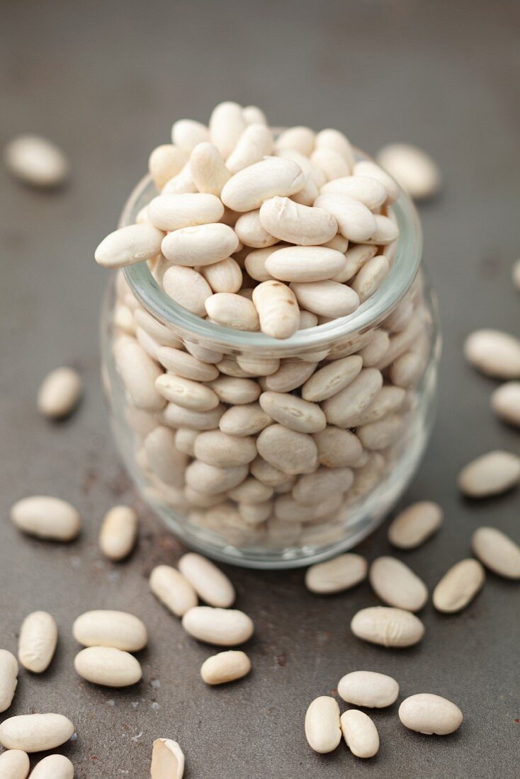 A jar of white beans