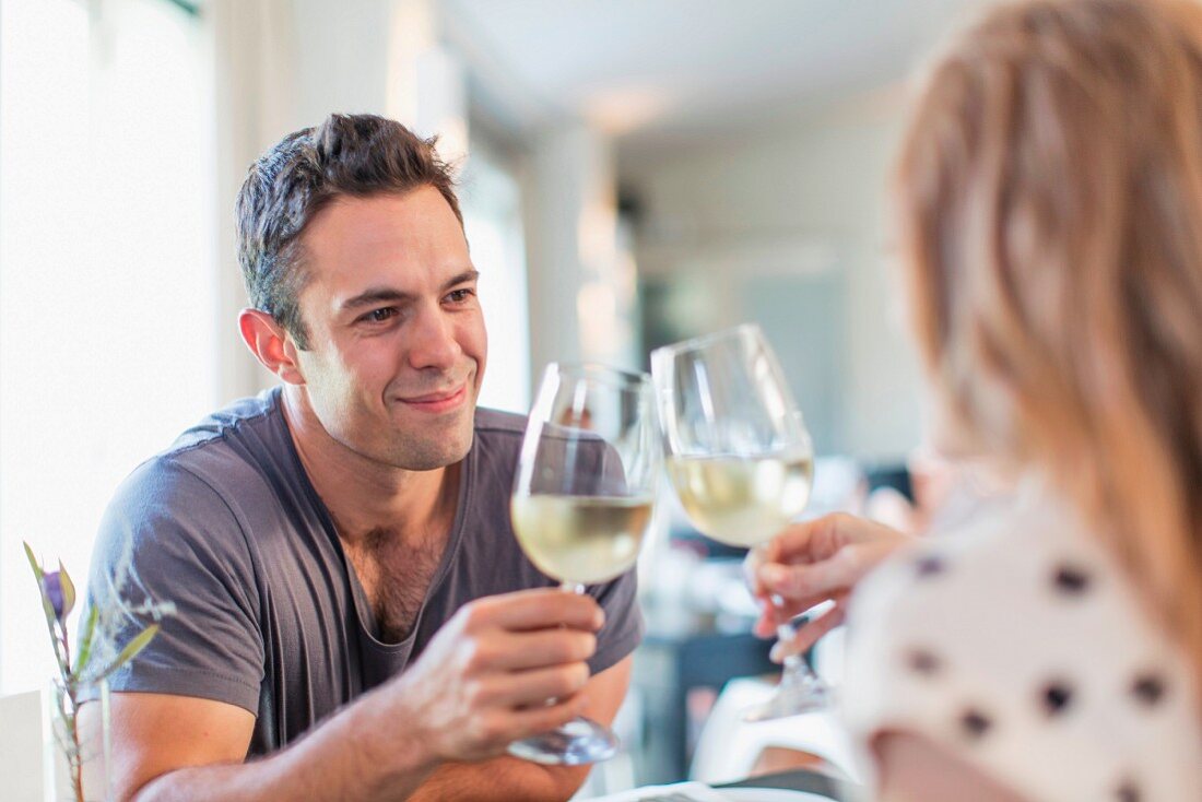 A couple having lunch at a restaurant