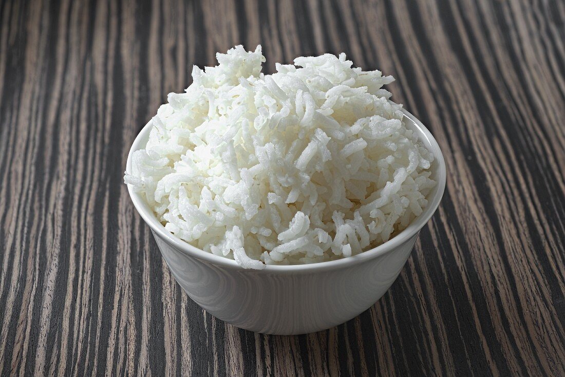 A bowl of cooked basmati rice