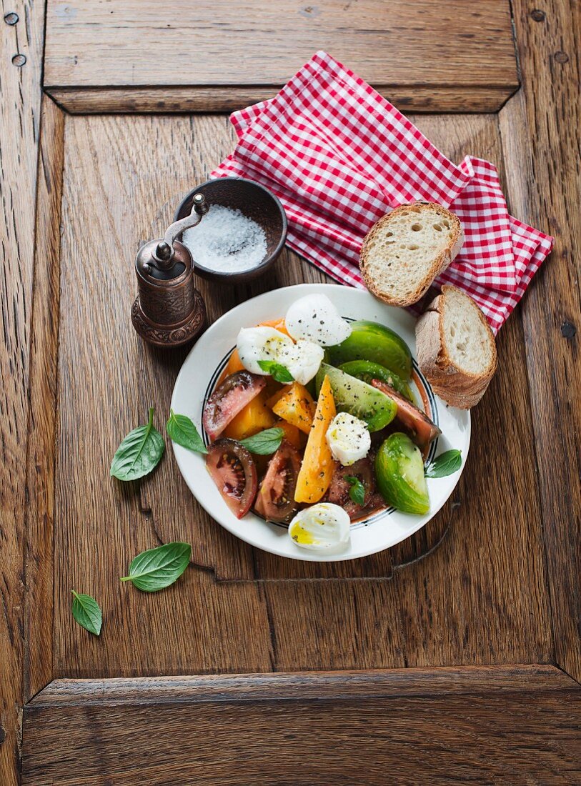 Tomato and buffalo mozzarella salad