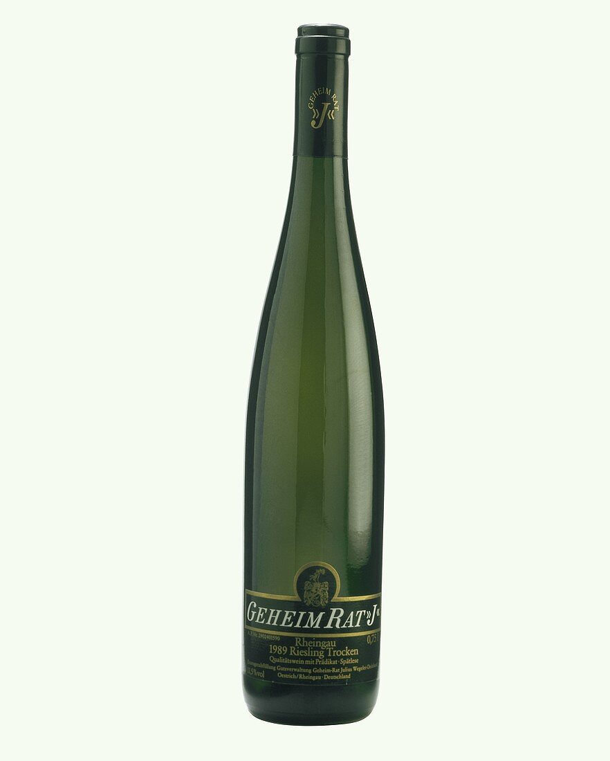 Eine Flasche Riesling-Spätlese 1989er Geheim Rat 'J', Rheingau