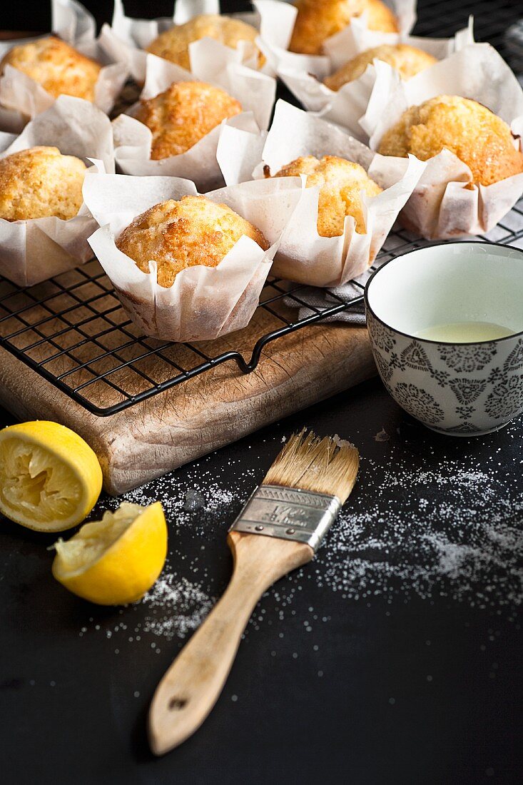 Zitronenmuffins mit Zitronenzucker