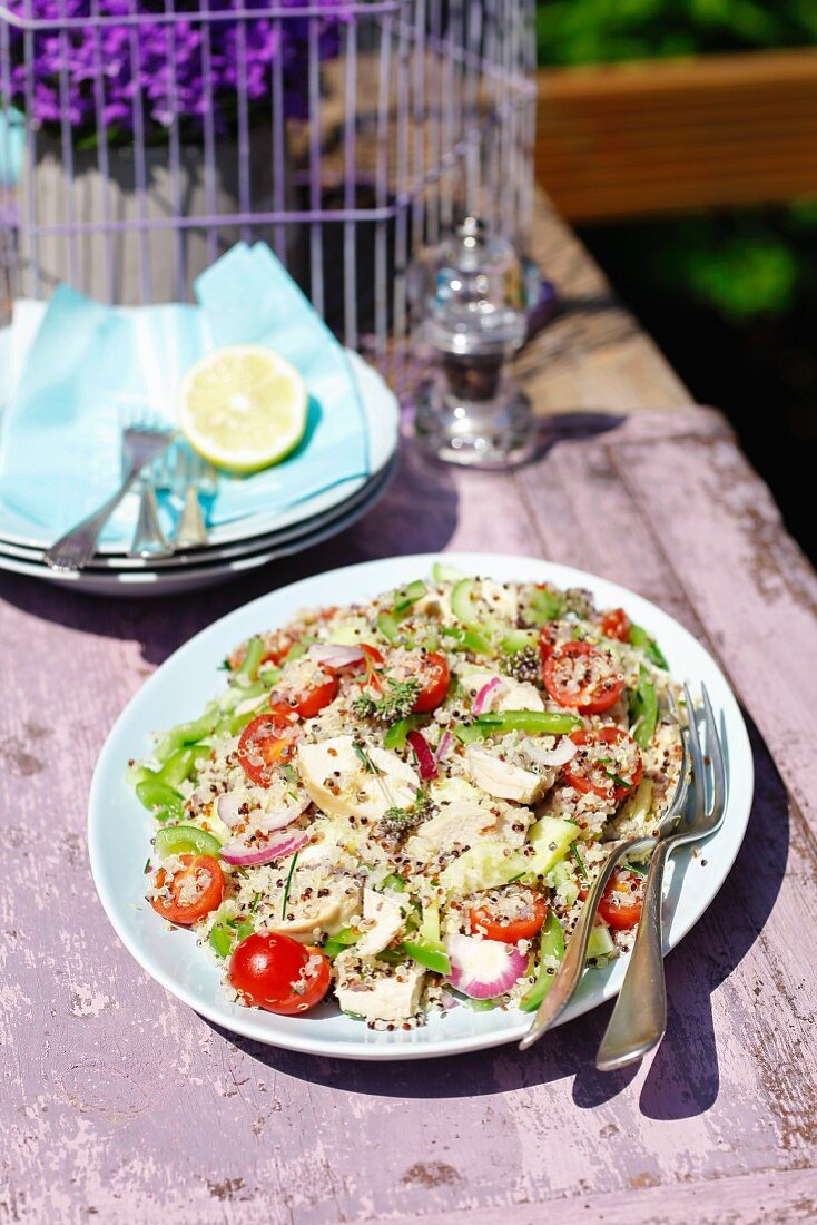 Quinoa salad with chicken breast