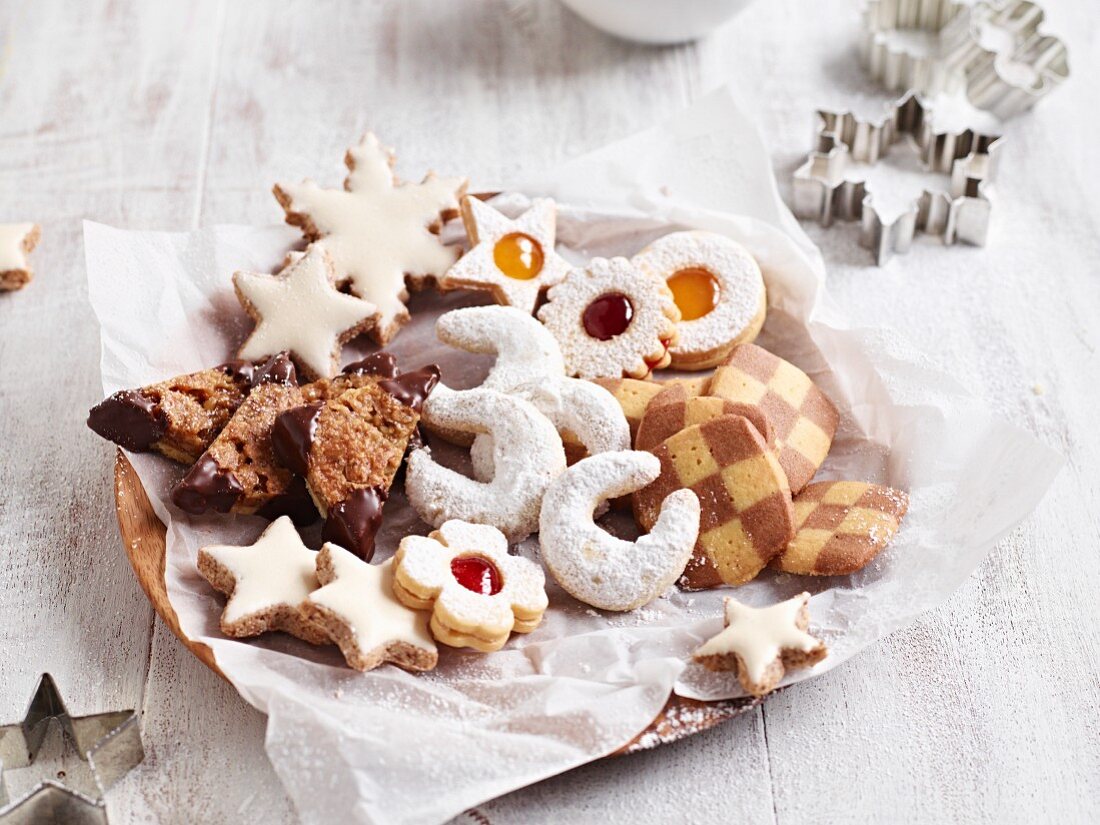 A plate of Christmas biscuits