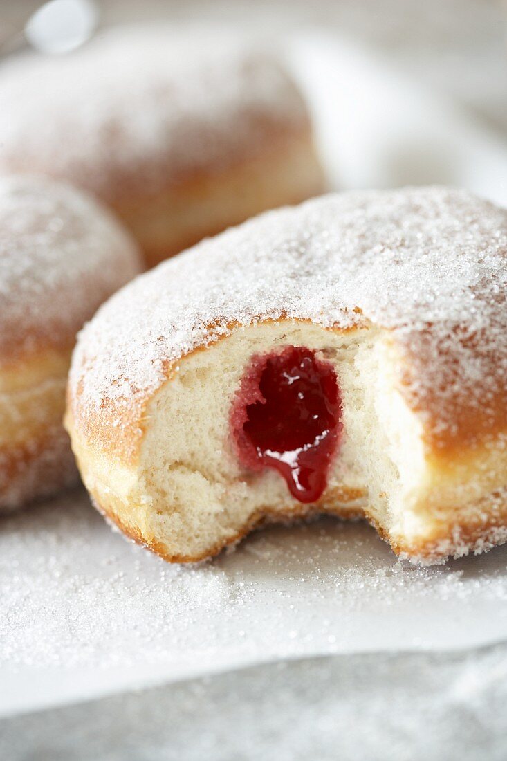 Jam doughnuts (close-up)