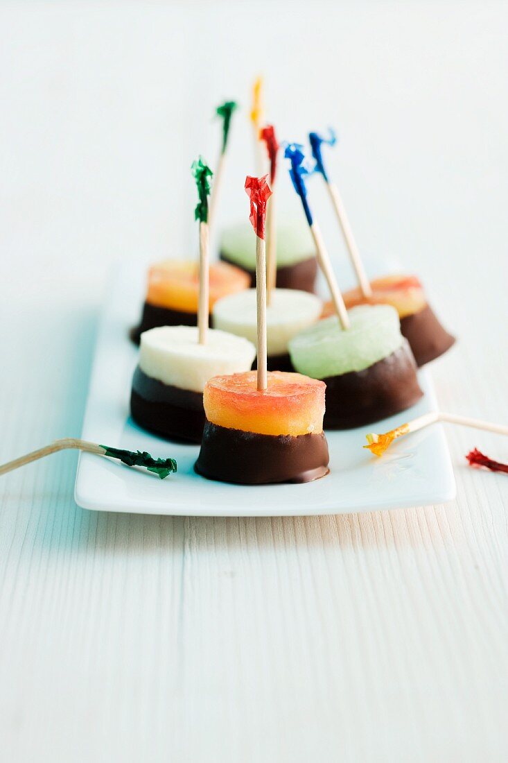 Cocktail ice cream confectionery on sticks
