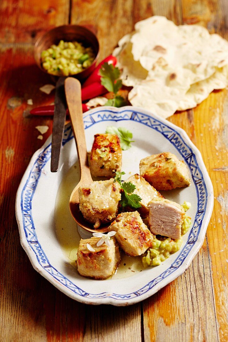 Pork with an orange blossom sauce