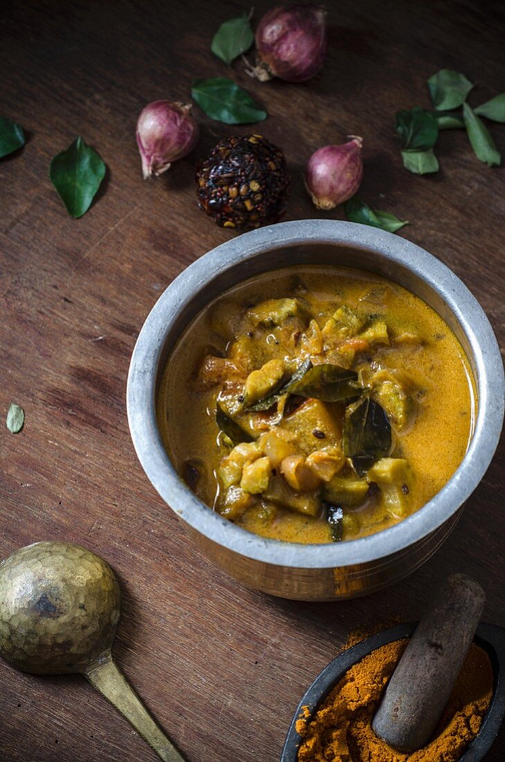 Curry with bitter gourds (Asia)