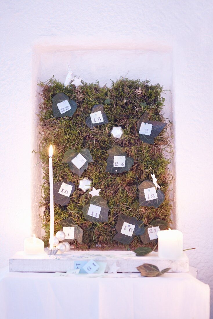 An advent calender made from natural materials