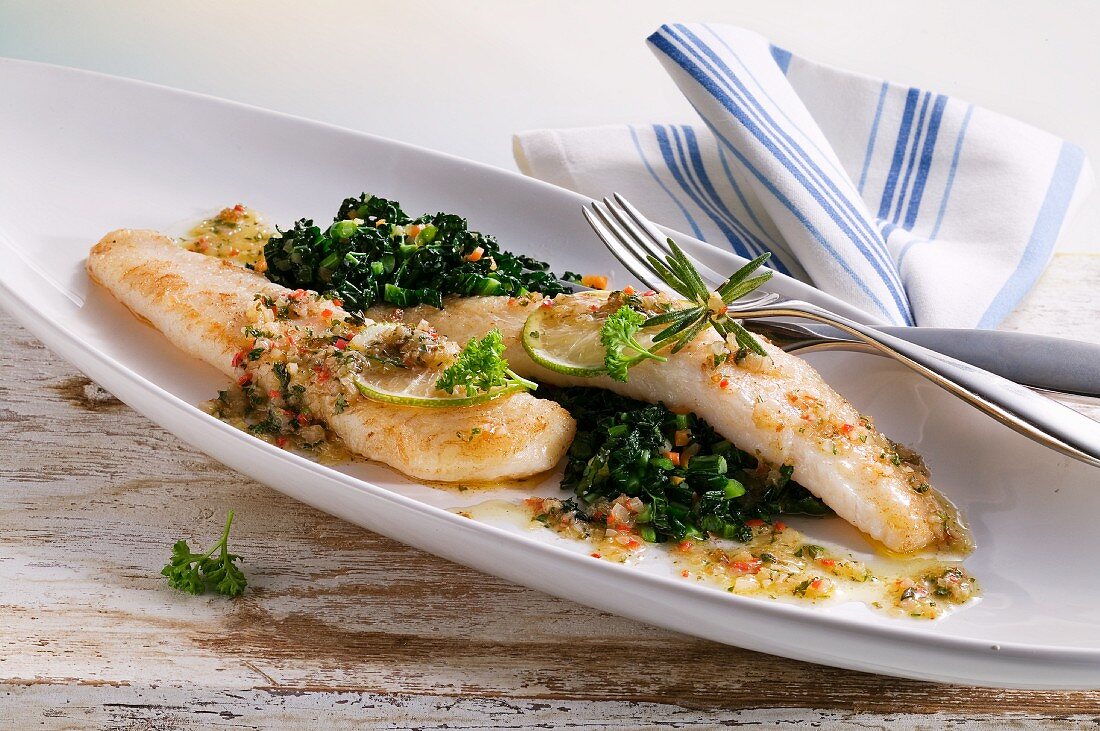 Pangasius fillet in a spicy lime butter