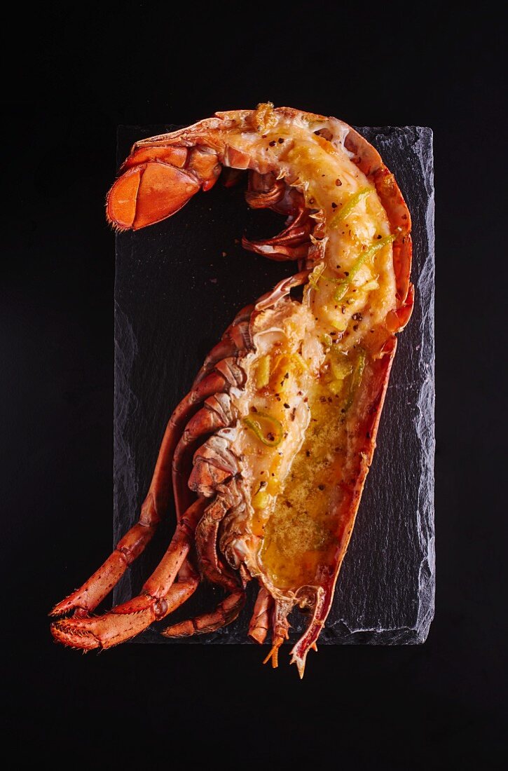 Lobster with citrus fruit sauce (seen from above)