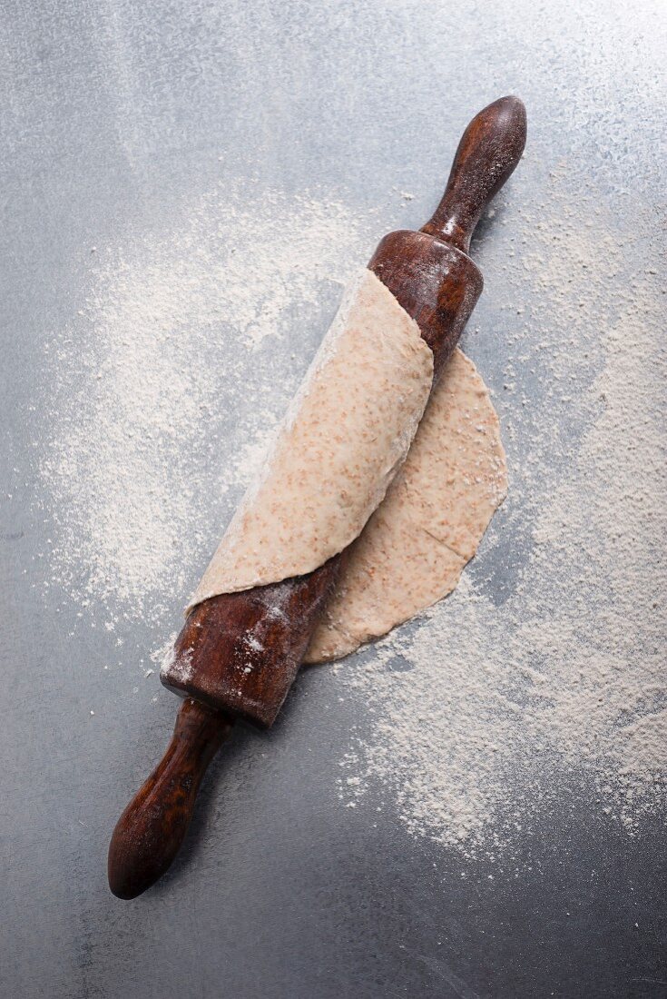 A raw wheat tortilla