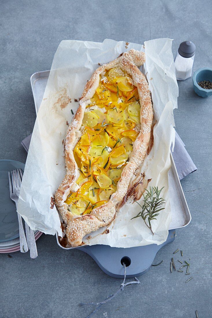 Hokkaido-Pide mit Kartoffeln