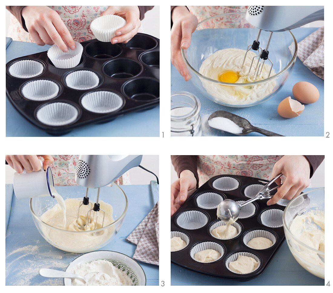 Muffins or cupcakes being made