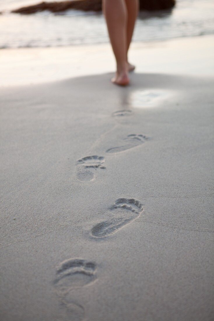 Footprints on a beach