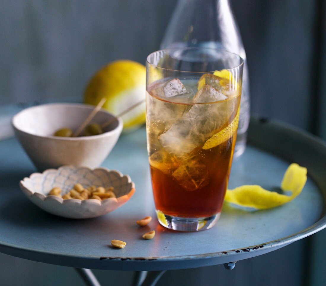 An Americano (an aperitif made from Vermouth and Campari)