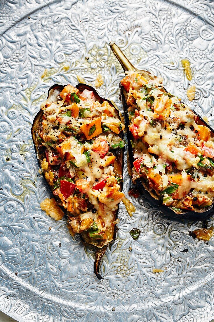 Aubergines with a sweet potato and goat's cheese stuffing (Turkey)