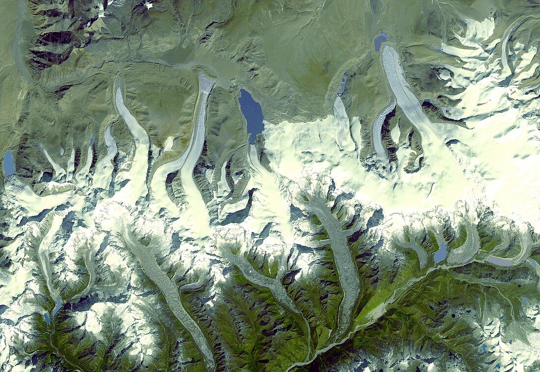 Mountains in Bhutan,satellite image