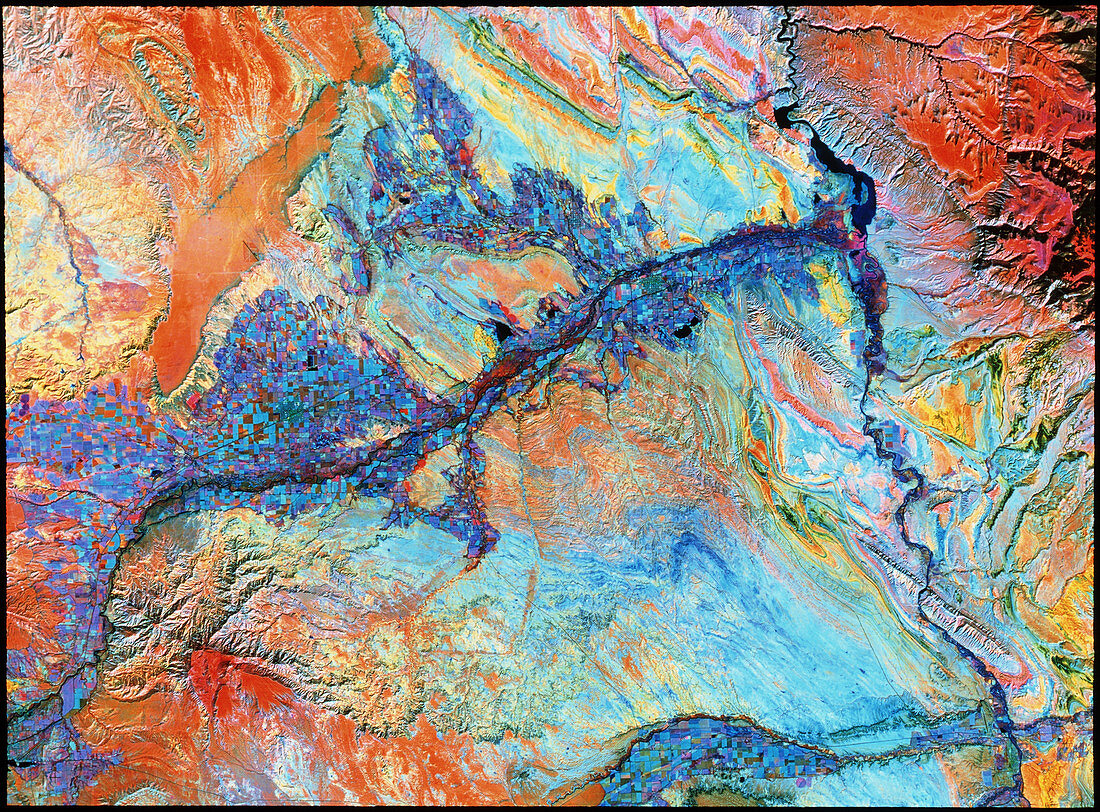 Landsat image of Bighorn Basin,USA