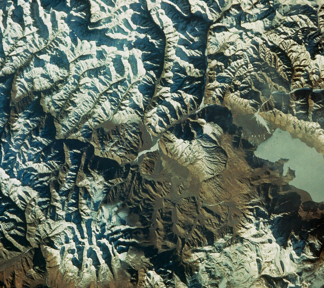 Shuttle view of Himalaya Moutains