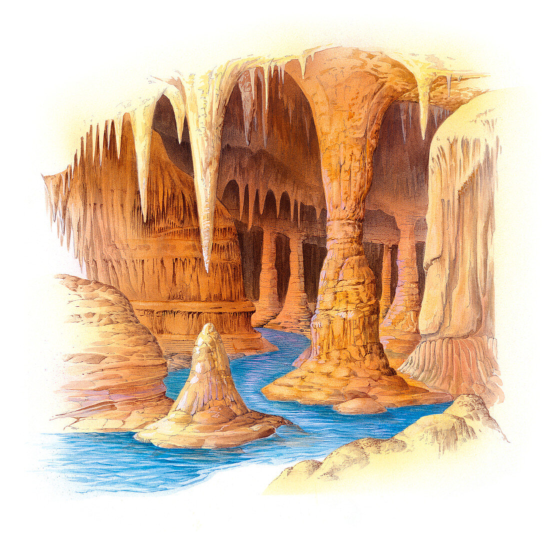 Stalactites and stalagmites,artwork