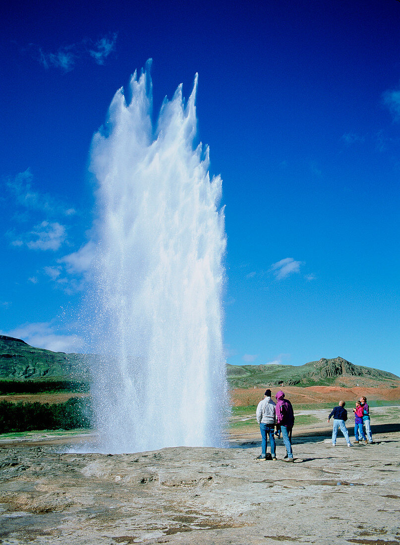 The Strokkur geyser,at Geysir in Iceland