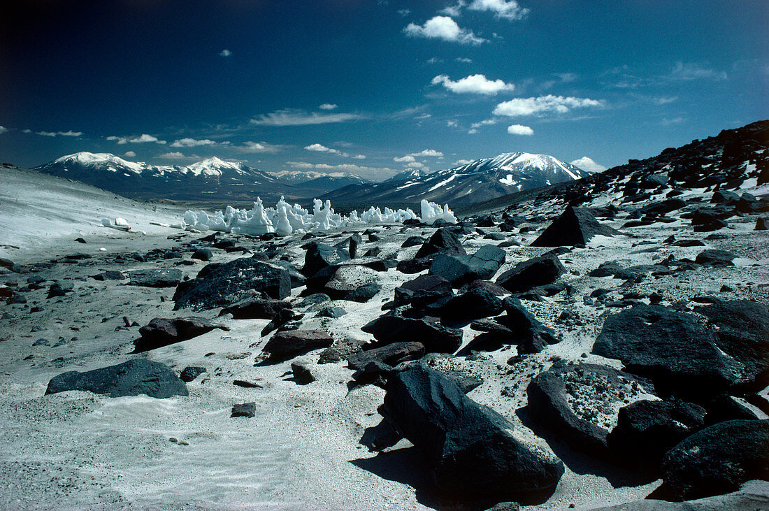 Neve penitentes in Puna de Atacama,Chile