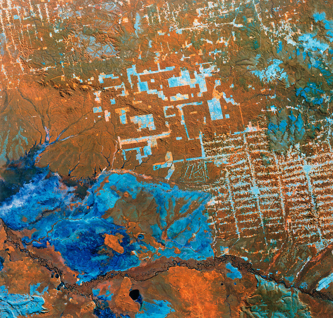 Landsat image of deforestation in Brazil