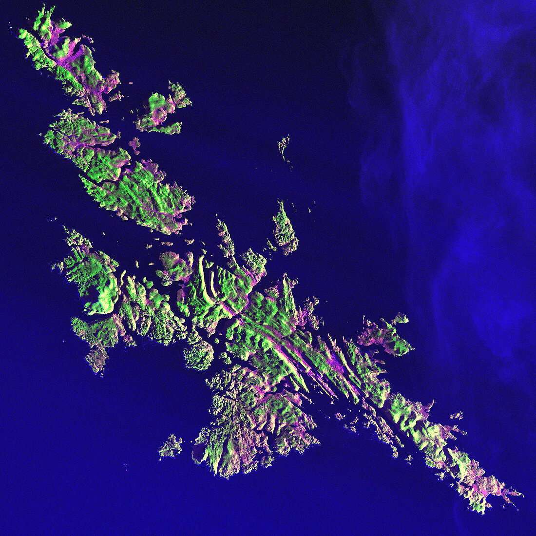 Shetland Islands,satellite image