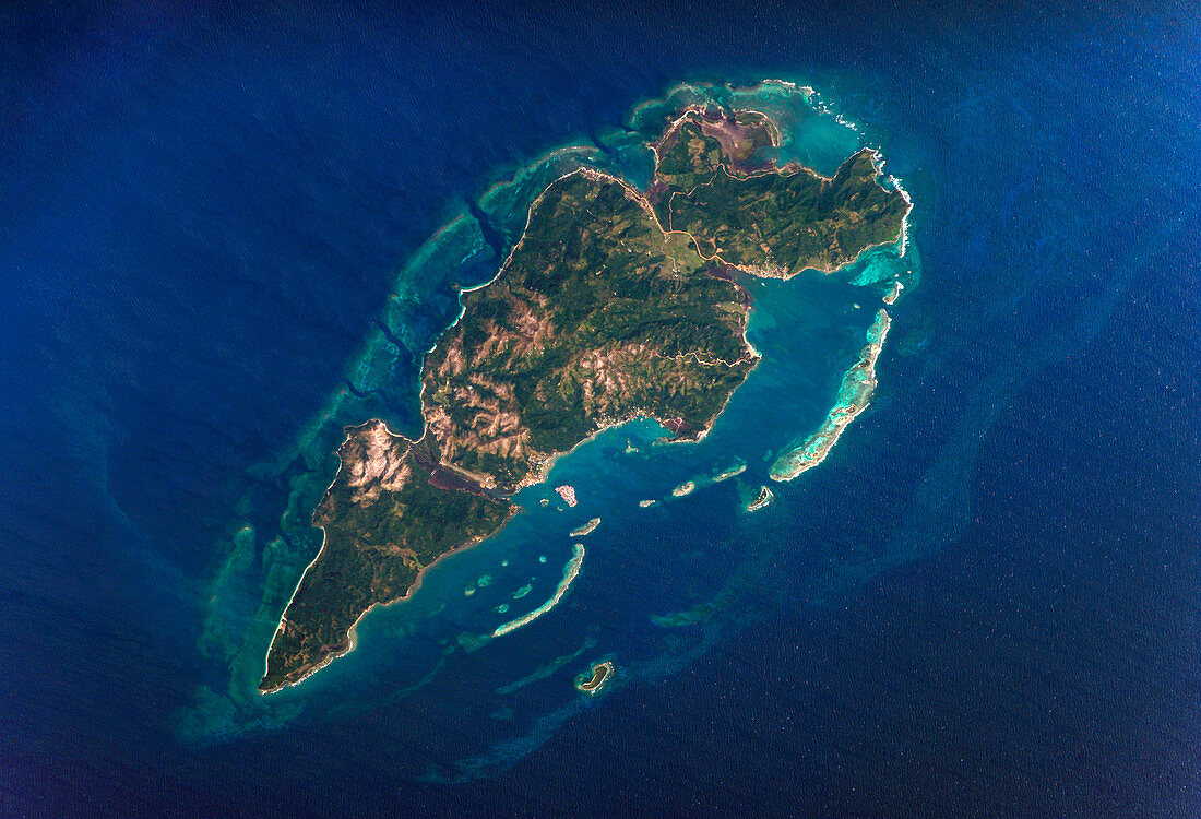Guanaja Island,from space