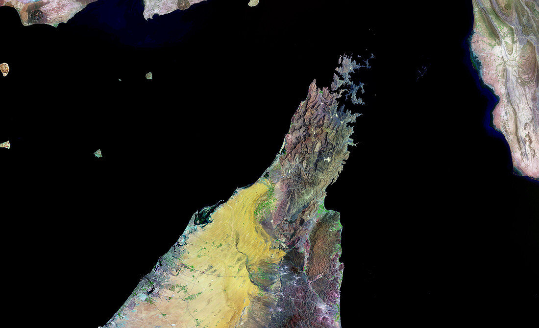 Musandam Peninsula,Oman,satellite image