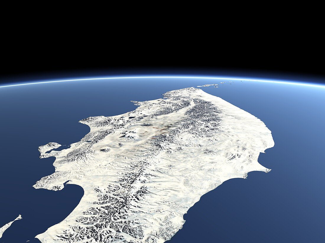 Kamchatka Peninsula,3D computer artwork