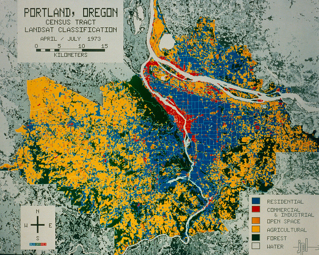 Land-use map of Portland,Oregon