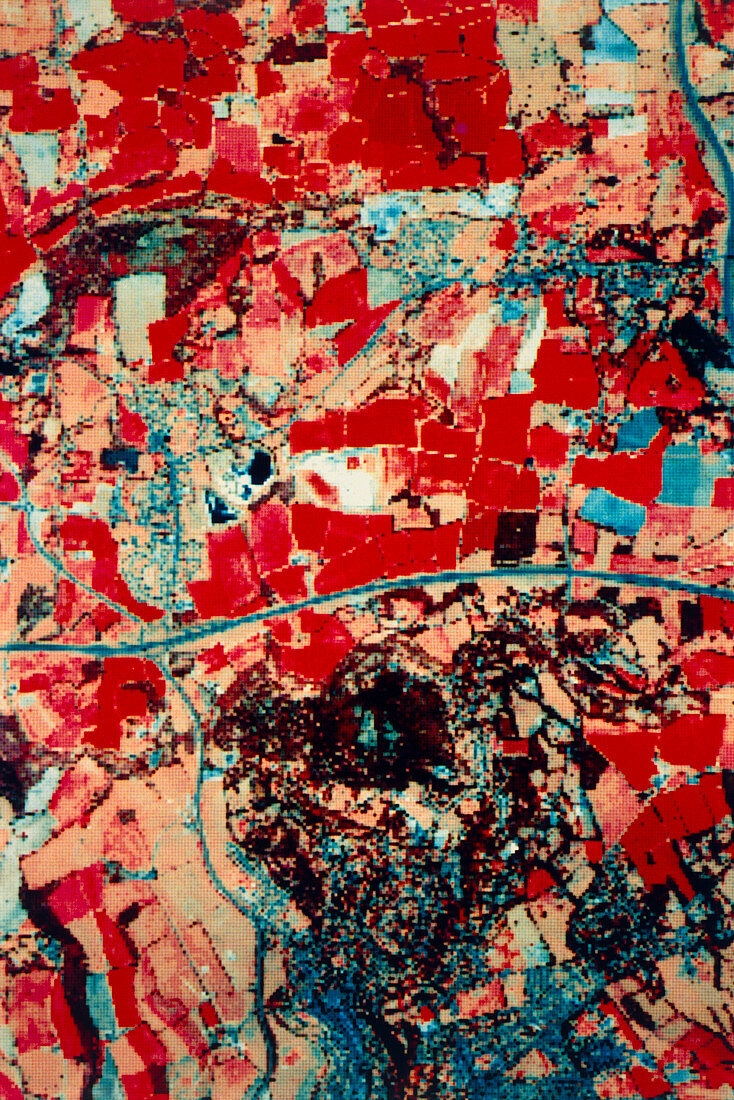 Satellite image of land use in Surrey,England
